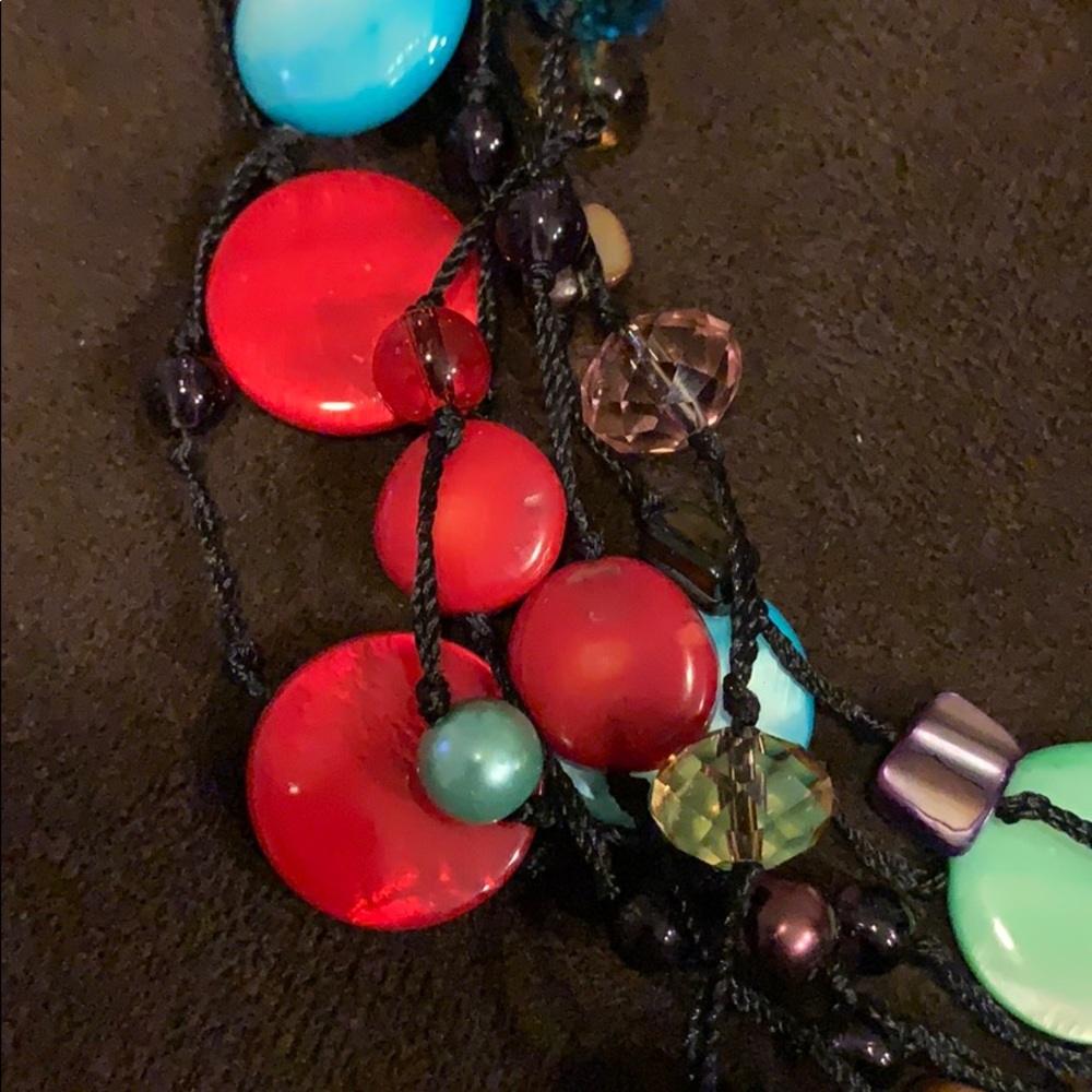 Gorgeous glass bead statement neclace - Picture 2 of 7